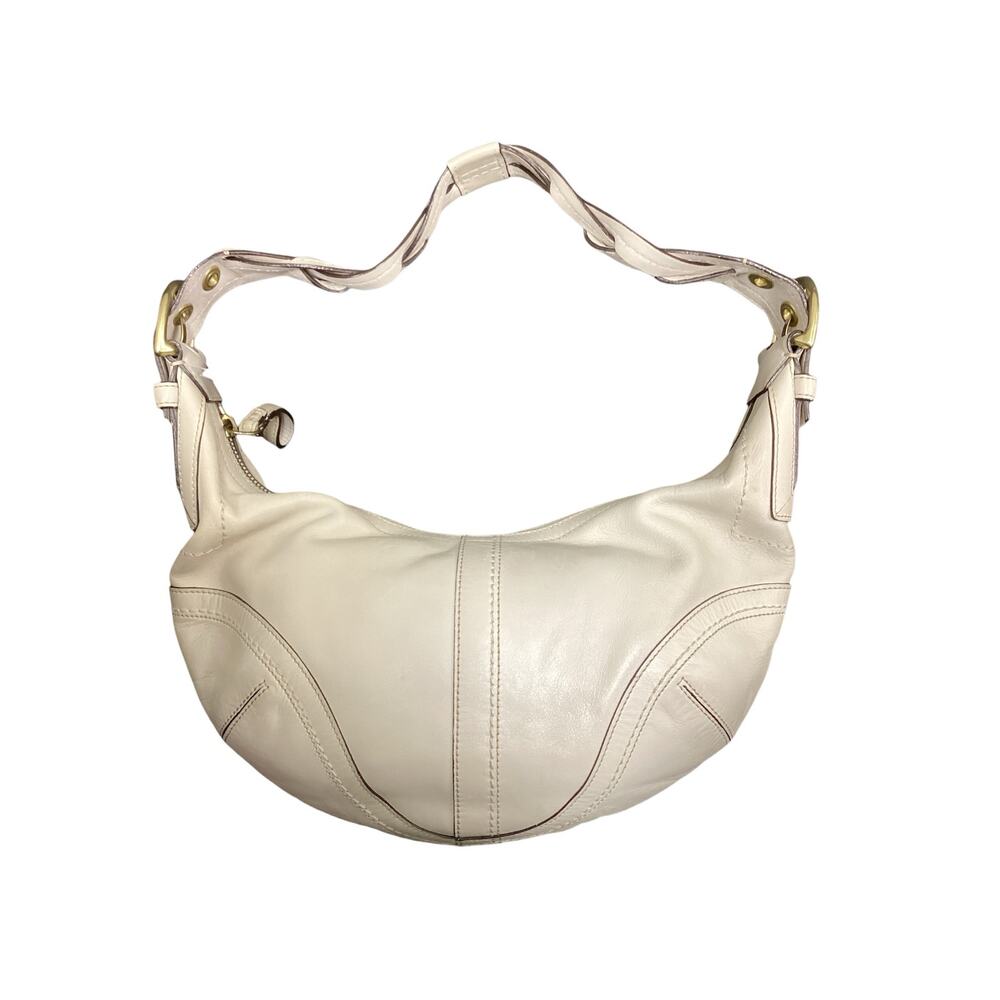 Vintage Coach Purse Women’s 1Size C06S-10043 Hobo ShoulderBag Leather Bone Color